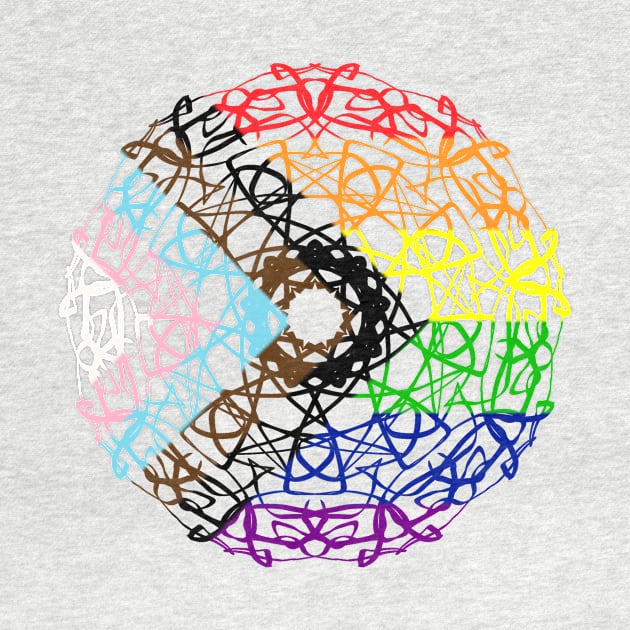 Progress Pride Flag Kaleidoscope by CipherArt